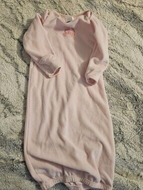 small wonders Pink Long Sleeve Baby Gown - Cozy Knit Sleep Sack& Jammies